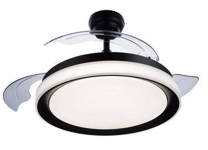 Ventilador Techo De Led Modelo Atlas Negro Potencia: 28+35w Aspas: Ø106cm Con Mando A Distancia Philips
