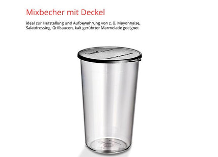 Vaso Mezclador De Varita Mágica Esge Sin Uso Con Tapa (Transparente, Contenido 0,6 Litros, Para Batidora De Mano) 7126