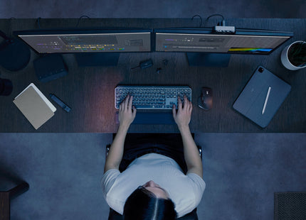 Logitech Mx Keys S Combo Juego De Teclado Y Ratón Retroiluminación Inalámbrico Bluetooth Le Azerty Francés Interruptor: Tecla De Tijera Grafito Con Palm Rest