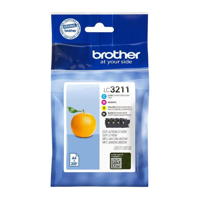 Tinta Original Brother Lc-3211val Multipack Cian Magenta Amarillo Negro