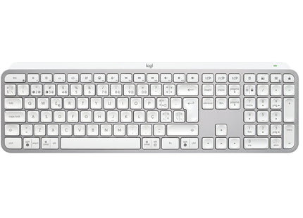 Teclado Portugués Logitech Mx Keys S Rf Wireless + Bluetooth Aluminio, Blanco