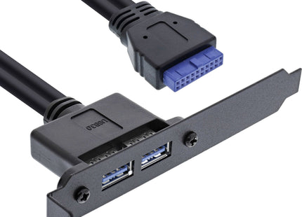 Soporte De Ranura Inline 2x Usb 3.0 A Hembra A Enchufe De Placa Base Interno 0,5 M