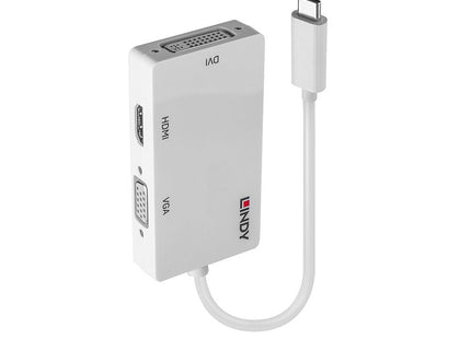 Lindy 43273 Adaptador Usb-C A Vga /  Dvi / Hdmi 3840 X 2160 Pixeles Blanco