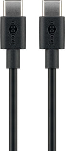 Cable De  2,00m Usb 2.0 480mbps Pd15w Usb-C Macho A Usb-C Macho Negro  Datos Y Carga