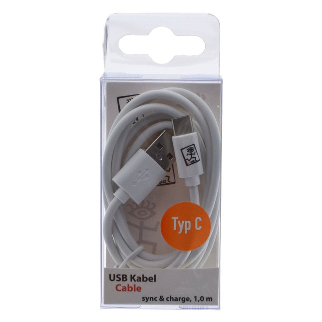 Cable De Carga Usb 2go - Blanco - 100cm Para Usb Tipo-C 3.1