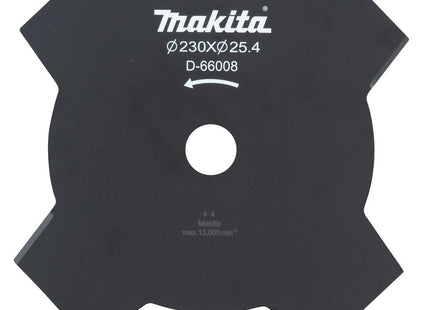 Navaja Makita De 4 Dientes 230 X 25,4 Mm, Navaja De Repuesto (Para Guadañas Y Desbrozadoras) D-66008