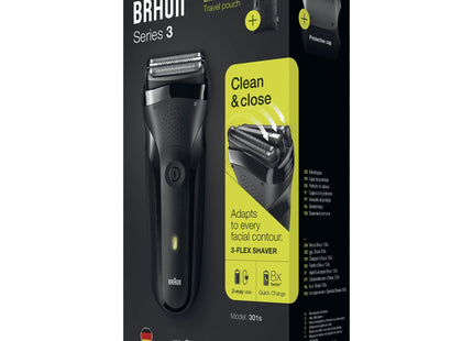 Afeitadora Braun Serie 3 301s Color Negra Inlambrica Recargable