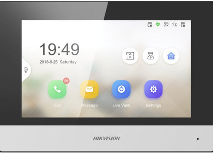 Hikvision Monitor Interior Wifi Con Pantalla Táctil 7" Para Videoportero 2 Hilos Serie Kh6 Ds-Kh6320-Wte2