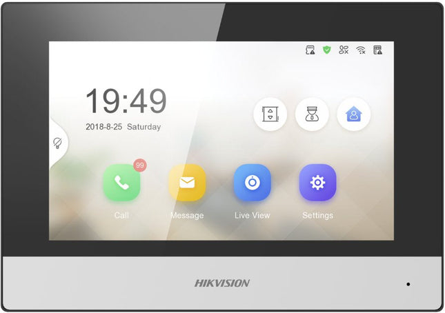 Hikvision Monitor Interior Wifi Con Pantalla Táctil 7" Para Videoportero 2 Hilos Serie Kh6 Ds-Kh6320-Wte2