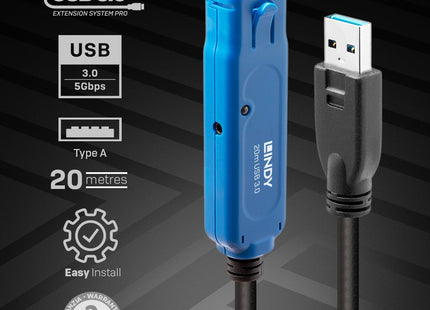 Lindy 20m Usb 3.0 Extensión Activa Pro