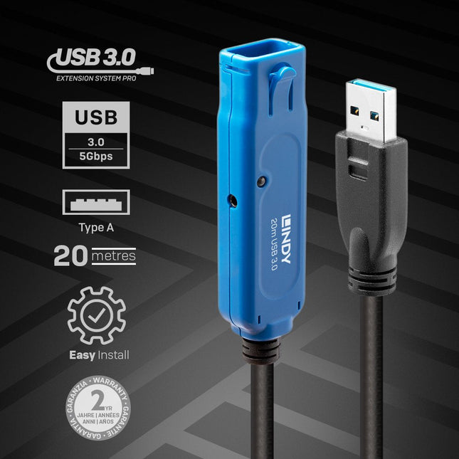 Lindy 20m Usb 3.0 Extensión Activa Pro