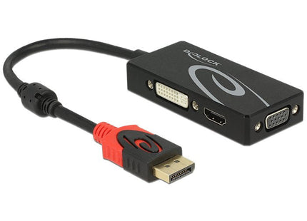 Delock Adaptador Displayport 1.2 Macho  Vga / Hdmi / Dvi Hembra 4k Pasivo Negro