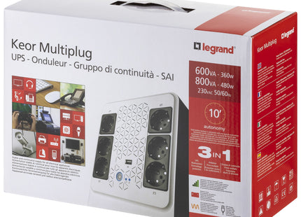 EAN 3414971227262 - Legrand Keor ASI MULTIPLUG 600 FR sistema de alimentación ininterrumpida (UPS) Línea interactiva 0,6 kVA  imagen 5