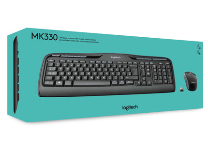 Teclado Ingles Logitech Mk330 Internacional Wireless Combo Unifying P/N:920-003989