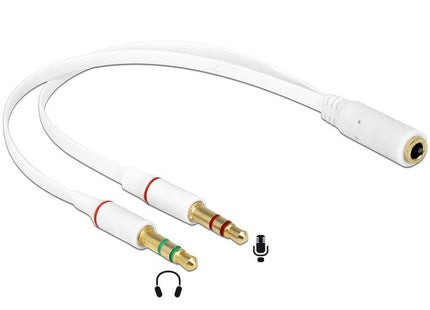 Delock 65585 Cable De Audio 0,2 M 2 X 3,5mm 3,5mm Blanco