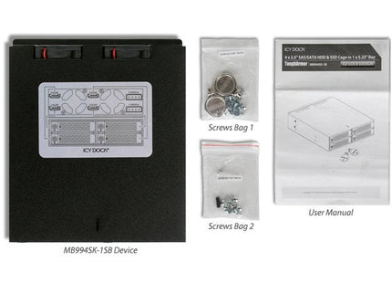 Icy Dock Mb994sk-1b Panel Bahía Disco Duro Negro