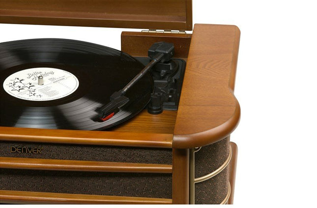 Denver Minicadena Mcr-50 Tocadiscos Cd Radio Am Fm Casette  Retro