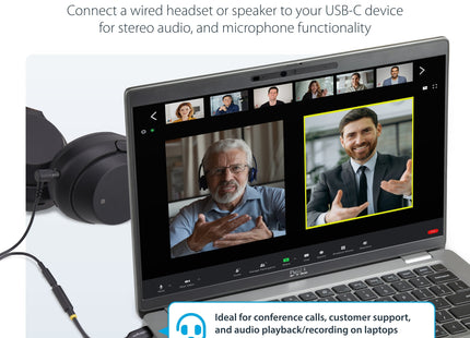 EAN 0065030898225 - StarTech.com USBCAUDIO2 cambiador de género para cable USB Type-C 2.0 3.5 mm Negro imagen 8