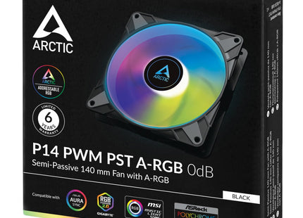 EAN 4895213703505 - ARCTIC P14 PWM PST A-RGB 0dB Carcasa del ordenador Ventilador 14 cm Negro 1 pieza(s) imagen 5