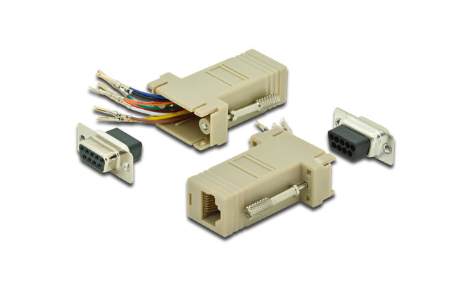 Adaptador Digitus Rs 232, Db9, Rj45, Modular Db9 F, Rj45 F
