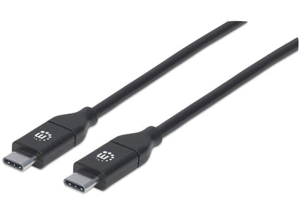 Manhattan Cable Usb-C Usb 2.0, Tipo C Macho A Tipo C Macho, 480 Mbps, 5 A, 2 M (6 Ft.). Negro