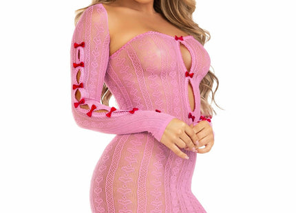 Leg Avenue - Vestido Corazon & Lazos Rosa Talla Única