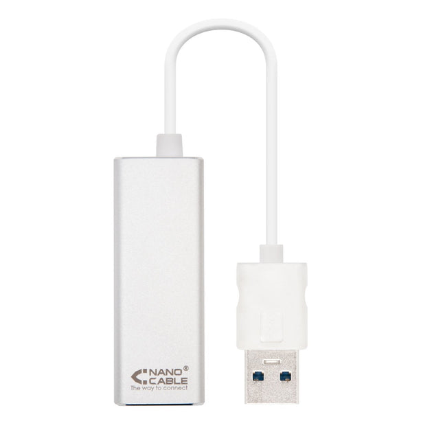 Nanocable Conversor Usb 3.0 A Ethernet Gigabit 10/100/1000 Mbps - 15cm - Aluminio