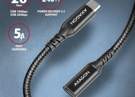 EAN 8595247907363 - Axagon BUCM32-CF10AB cable USB USB 3.2 Gen 2x2 1 m USB C Negro imagen 2
