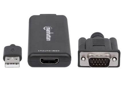 Manhattan Convertidor De Vga Y Usb A Hdmi Convierte Video Análogo Vga Y Audio Usb A Una Señal Digital Hdmi