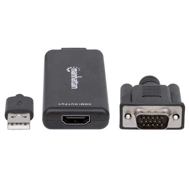 Manhattan Convertidor De Vga Y Usb A Hdmi Convierte Video Análogo Vga Y Audio Usb A Una Señal Digital Hdmi