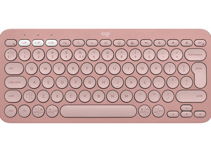 Teclado Inglés Logitech Pebble Keys 2 K380s Rf Wireless + Bluetooth Qwerty Internacional De Ee.Uu. Rosa