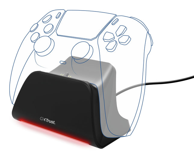 Base De Carga Rapida Para Ps5 Gxt 255 Negro Trust Soporte De Carga Rápida / Indicadores Lumínicos