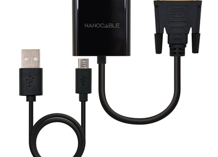 Nanocable Conversor Dvi 24+1/M A Vga Hdb15/H - 10 Cm - Negro