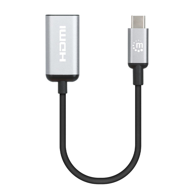 EAN 766623153706 - Manhattan 153706 adaptador de cable de vídeo 0,15 m USB Tipo C HDMI tipo A (Estándar) Negro, Plata imagen 1
