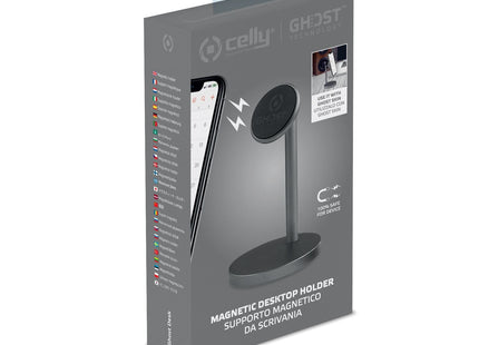Celly Ghost Desk Soporte Pasivo Reproductor De Mp3, Móvil/Smartphone Negro