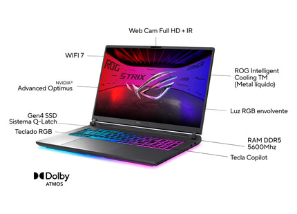 Portátil Asus Rog Strix G815lp-S9034 U9-275h 32gb 1tb Rtx5070 18"Wqxga Freedos