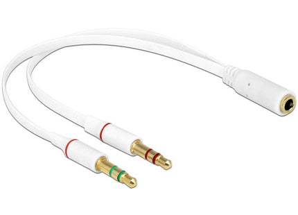 Delock 65585 Cable De Audio 0,2 M 2 X 3,5mm 3,5mm Blanco