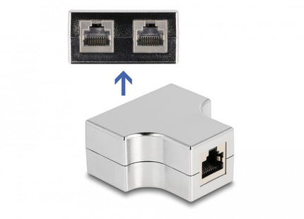 Delock Divisor Rj45 / Adaptador T 1 X Rj45 Hembra A 2 X Rj45 Hembra Cat.5e Stp