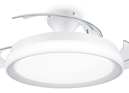 Ventilador De Techo Retractil Philips Bliss 35+28w Led 27-55-40k Mando A Distancia Motor Dc Blanco