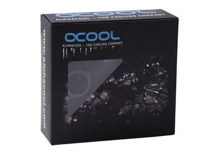 Alphacool Eiszapfen Pro 16mm Hardtube Racor G1/4 - Deep Black Sixpack,