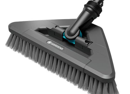 Gardena Cepillo Con Mango Cleansystem Soft Flex, Cepillo De Lavado Gris, Articulación Giratoria 360° 18812-20