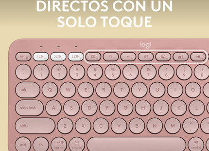 Teclado  Español Logitech Pebble Keys 2 K380s Rf Wireless + Bluetooth Qwerty Rosa