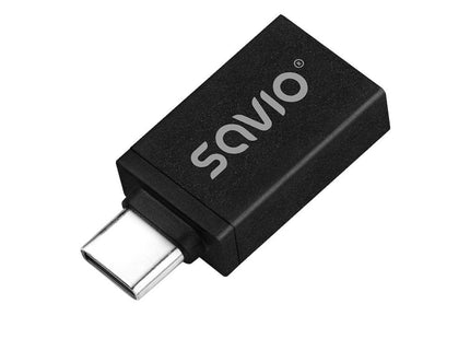 Adaptador Savio Ak-80 Usb-A 3.1 Usb-C 3.1 Black Negro/5 Gbp