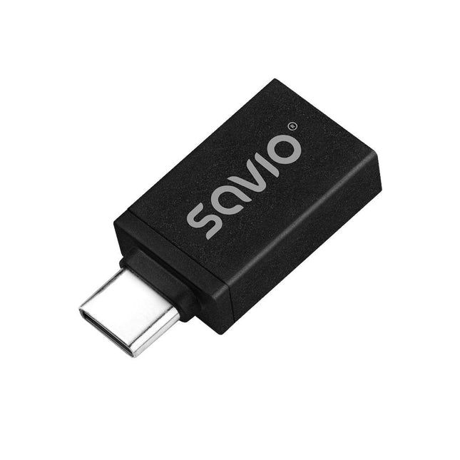 Adaptador Savio Ak-80 Usb-A 3.1 Usb-C 3.1 Black Negro/5 Gbp