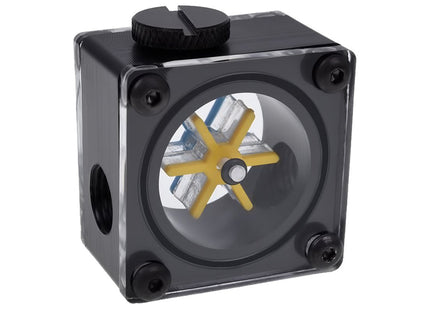 Alphacool Indicador De Flujo Eisflügel G1/4 Cuadrado - Acetal Negro