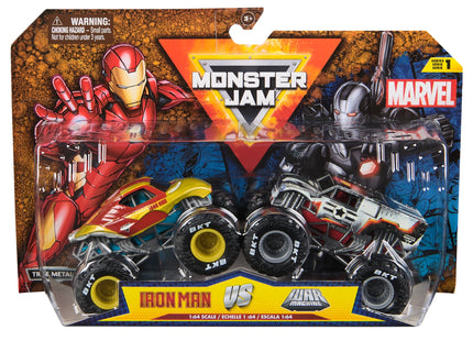 Spin Master Monster Jam 2-Pack Iron Man Vs. War Machine, Vehículo De Juguete Escala 1:64 6070555