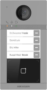 Placa De Calle Videoportero Cámara 2mp 4 Botones (4 Apartamentos) Tarjeta Mf Superficie Ik08 Hikvision