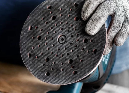 Placa De Soporte Universal Bosch Expert Con Orificios Múltiples, Dureza Media, Ø150 Mm, M8+5/16", Placa De Lijado (Negro, Para Lijadoras Excéntricas)