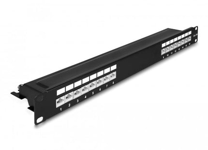 Delock 66876 Panel De Parcheo 1u, Patch Panel Negro, Cat6a, Negro, Metal, 1u, 482,6 Mm, 100 Mm