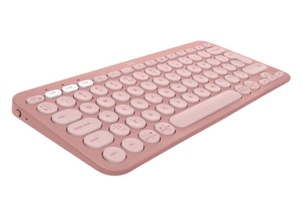 Teclado Inglés Logitech Pebble Keys 2 K380s Rf Wireless + Bluetooth Qwerty Internacional De Ee.Uu. Rosa